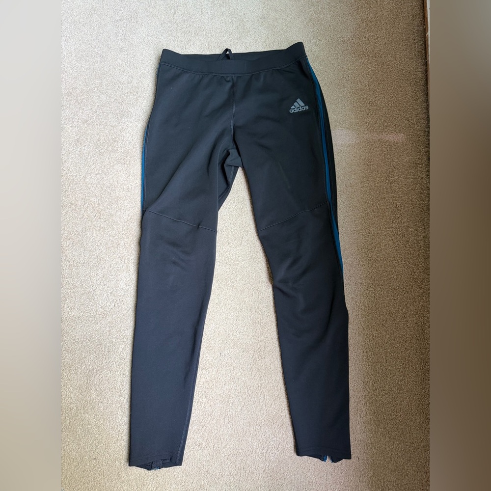 Adidas Men’s Black and Blue Track Pants